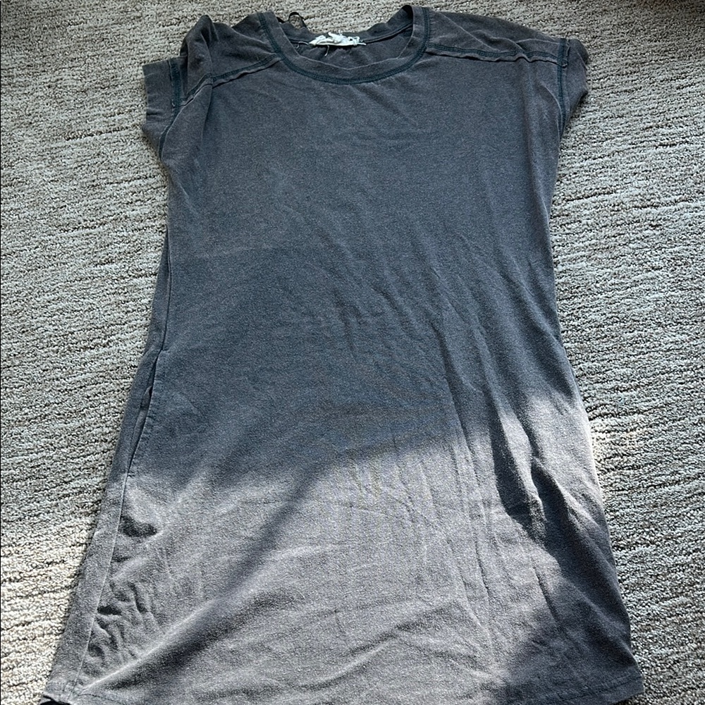 Pink Rose Charcoal T-Shirt Dress